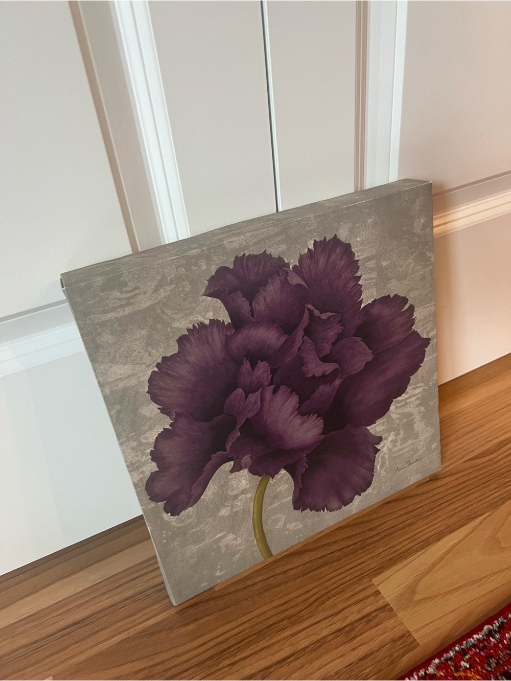 Purple Floral Wall Art Canvas - Decorative Bloom Print - Picture 9 of 9